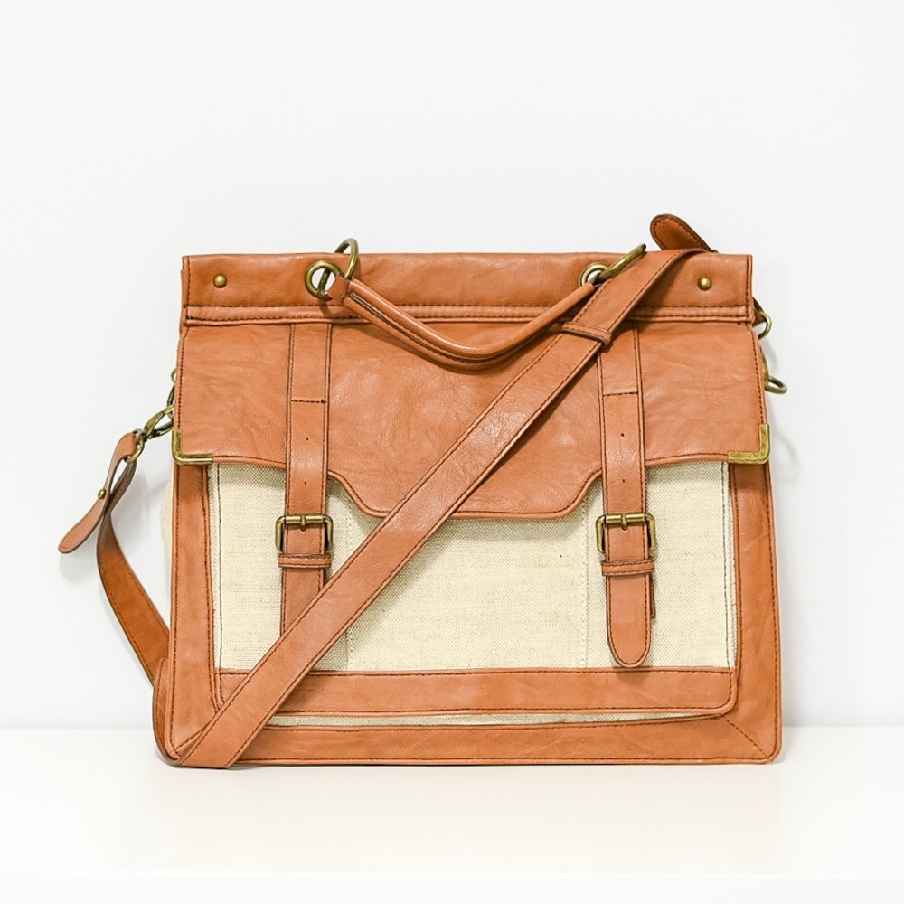 Hibou Little Burgundy Brown Vegan Leather Satchel
